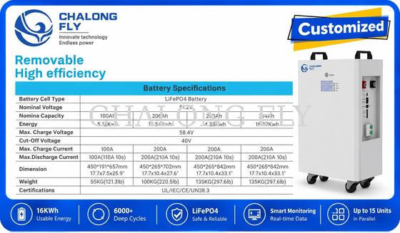 51.2V 300Ah 15.36kWh LiFePO4 Home Energy Storage Battery for Residential Energy Storage System
