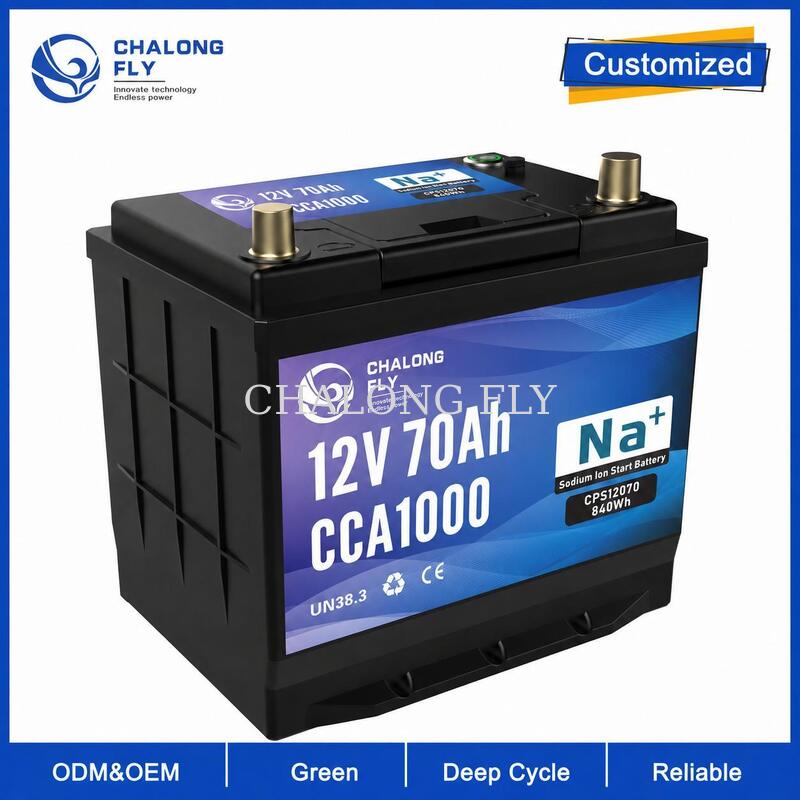 12V 70Ah 1000CCA Sodium-Ion Car Battery for Passenger Cars and Urban Fleets