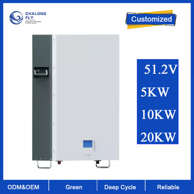 Batería de litio de energía solar del almacenamiento Lifepo4 del hogar del ODM 51.2V 100AH 200AH del OEM de la batería de litio LiFePo4 montada en la pared