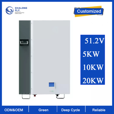 Batería de litio de energía solar del almacenamiento Lifepo4 del hogar del ODM 51.2V 100AH 200AH del OEM de la batería de litio LiFePo4 montada en la pared