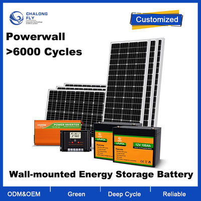 Sistema de energía solar LiFePO4 de litio OEM ODM 1200W 24V con almacenamiento de energía residencial de 100Ah