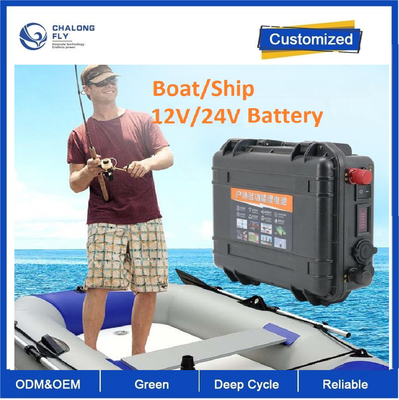 CLF 12V100AH OEM ODM Batería de litio motor eléctrico barco de asalto kayak 24 voltios 200 amperios Batería de propulsión marina