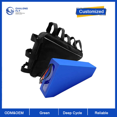 CLF Venta al por mayor 52V 60V 72V 20Ah 25Ah 30Ah 35Ah Batería triangular de iones de litio Batería cilíndrica de bicicletas eléctricas