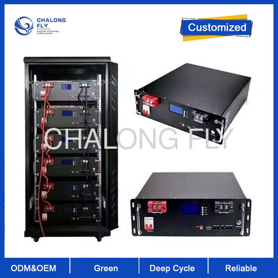 Batería de iones de litio modular montada en rack de 48V 200Ah con BMS inteligente y diseño apilable para almacenamiento de energía industrial
