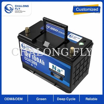 12V 70Ah-100Ah Batería de arranque de iones de sodio RV con manivelación de alta velocidad y hasta 1300CCA para Powersports