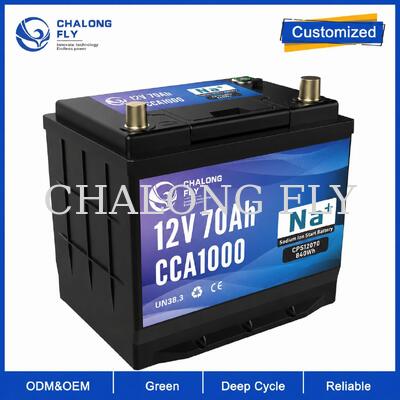 Batería de automóvil de iones de sodio de 12V 70Ah 1000CCA para vehículos de pasajeros y flotas urbanas
