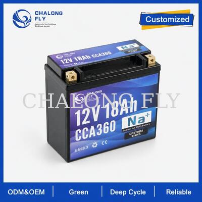 Batería de arranque de motocicleta de iones de sodio 12V 18Ah 360CCA para turismo y clima frío