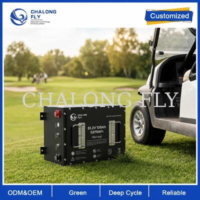 Batería de carro de golf LiFePO4 de alta corriente de 48V 105Ah y 160Ah para carga pesada y subida de colinas