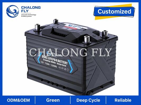 12.8V 110Ah LiFePO4 Batería de RV marina con 1000A de potencia de manivela y 1408Wh de energía de ciclo profundo